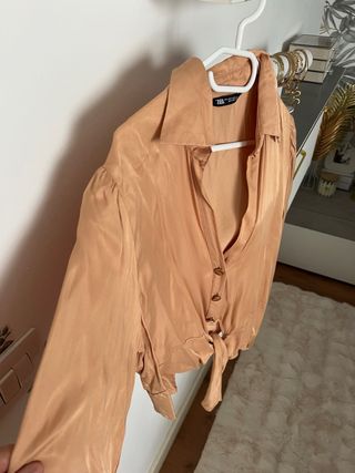 Camisa Zara Naranja Cruzada