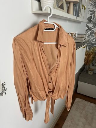 Camisa Zara Naranja Cruzada