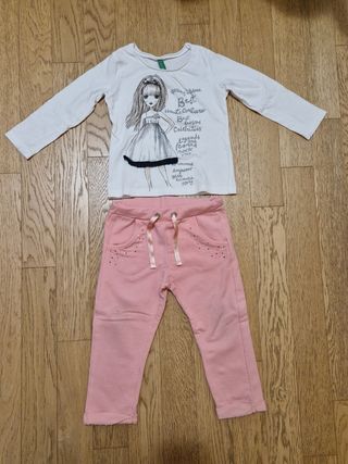 Set maglia Benetton e pantalone Fagottino tg.24-30
