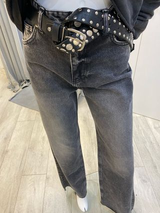 Vaqueros anchos grises “palazzo”