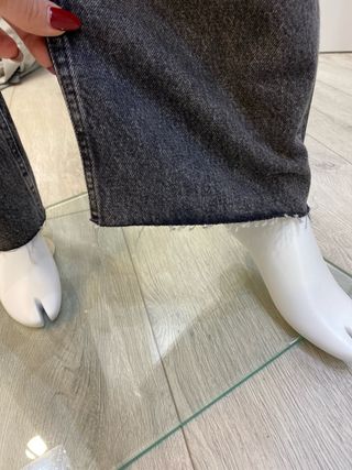 Vaqueros anchos grises “palazzo”