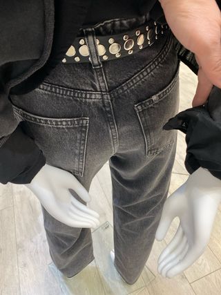 Vaqueros anchos grises “palazzo”