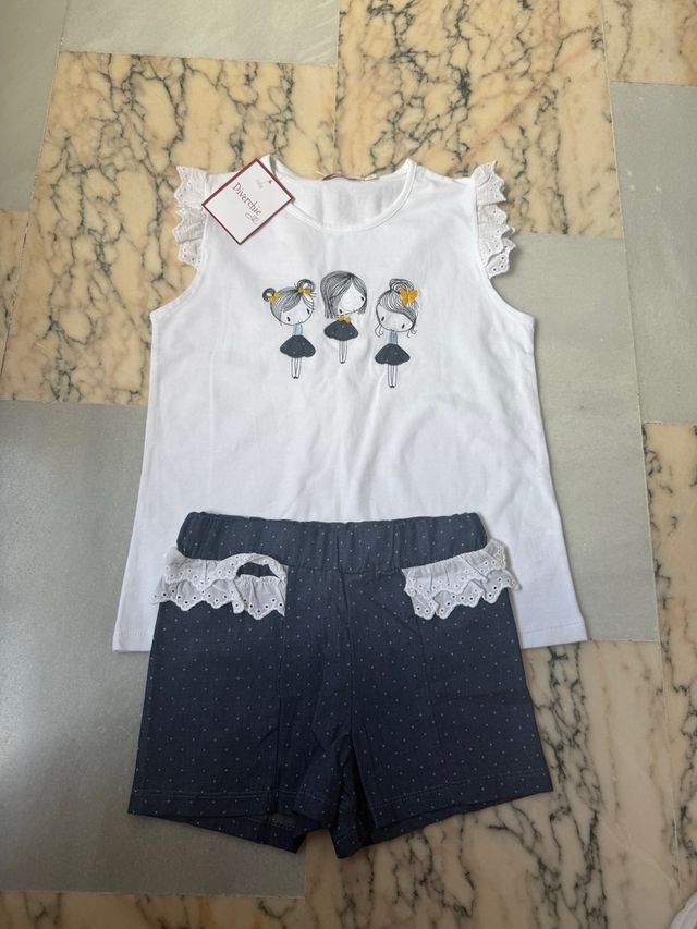Conjunto niña top y shorts