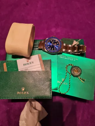 Reloj Rolex Azul y Dorado