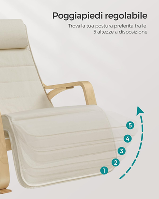 Sedia a Dondolo con Braccioli in Legno di Betulla,