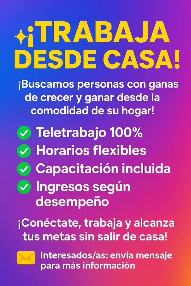 Oportunidad de trabajo desde casa