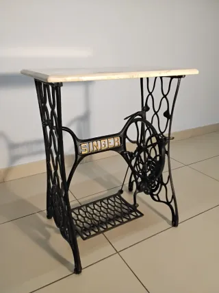 Mesa Mármol Travertino Patas Singer