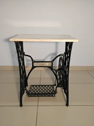 Mesa Mármol Travertino Patas Singer