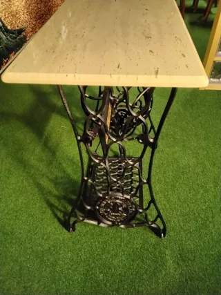 Mesa Mármol Travertino Patas Singer