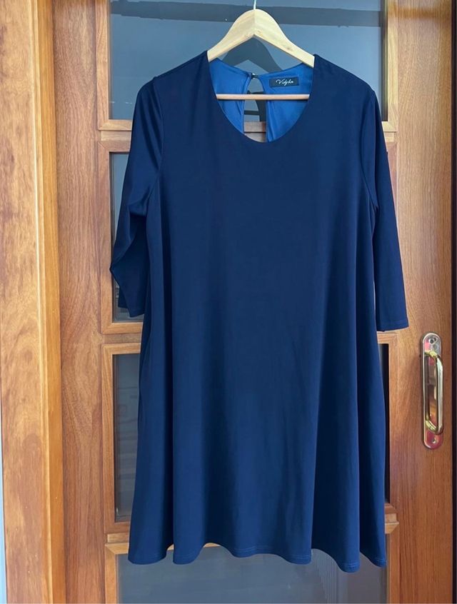 Vestido azul talla grande
