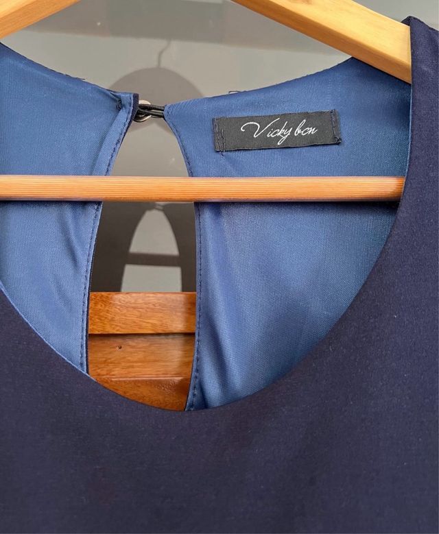 Vestido azul talla grande