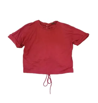 Camiseta granate/burdeos con cordones