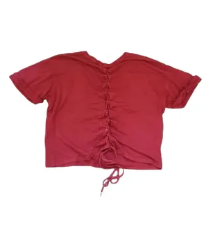 Camiseta granate/burdeos con cordones