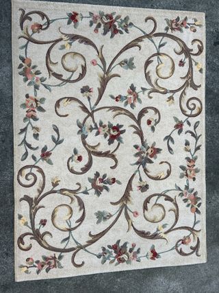 Set di 3 tappeti floreali beige