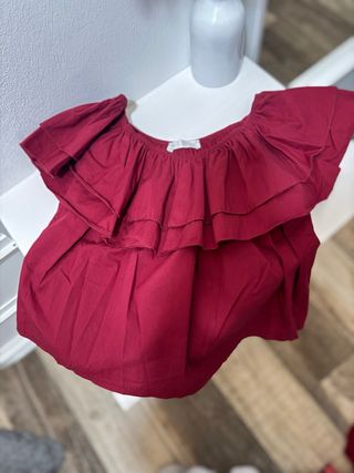 Top corto Susy Mix spalle scoperte bordeaux