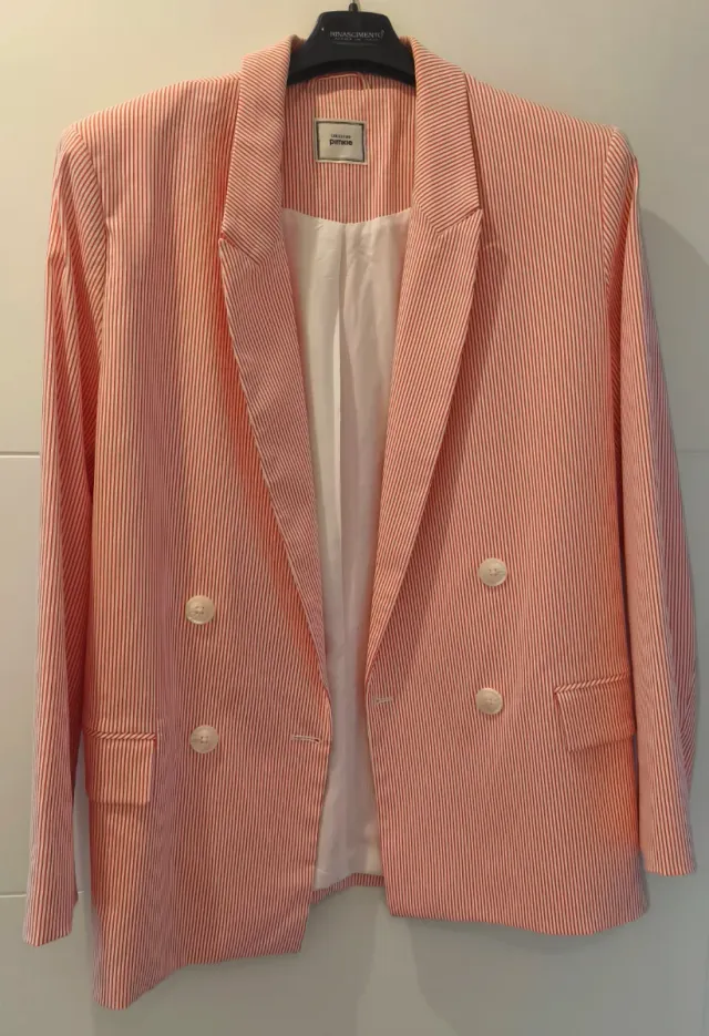 Blazer Pimkie rayas rosa y blanco