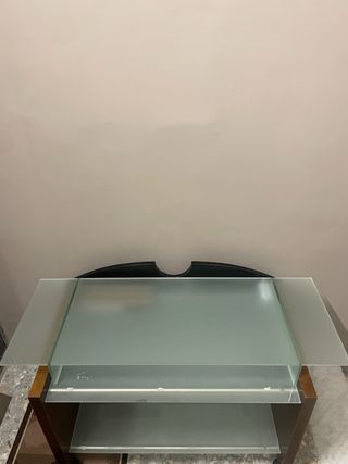 Tavolino porta TV in vetro con doppia mensola