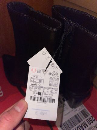Botines viral Zara Tacón Ancho Talla 37