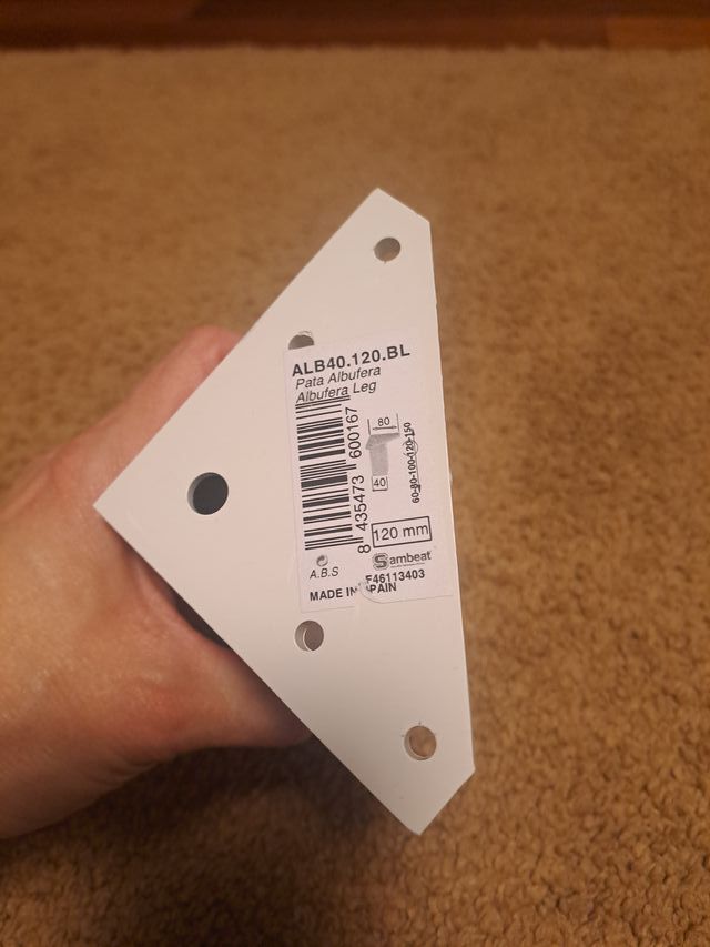 Juego de 6 patas metálicas blancas