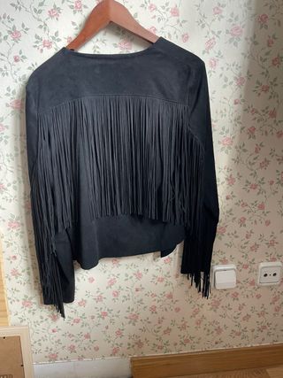 Chaqueta Mango Negra Flecos