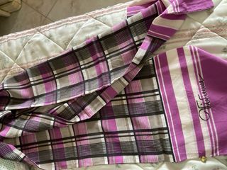 Foulard donna viola e bianco a righe