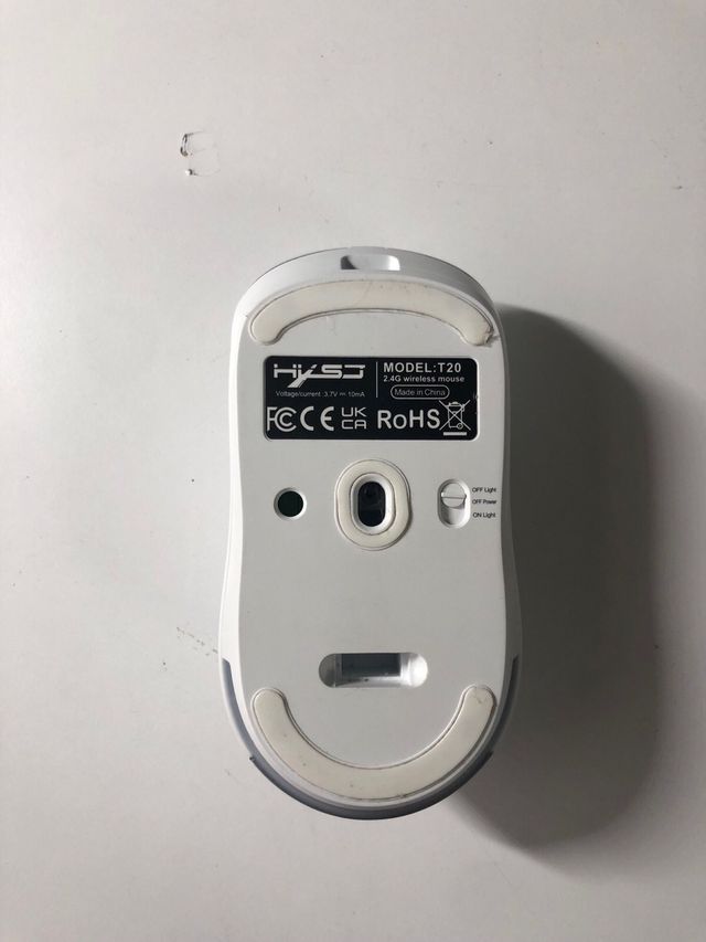 Ratón Gaming HKS T20 Blanco 2.4Ghz USB