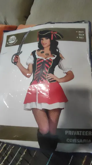 Disfraz Pirata Corsaria Talla M Mujer, uso 1 vez