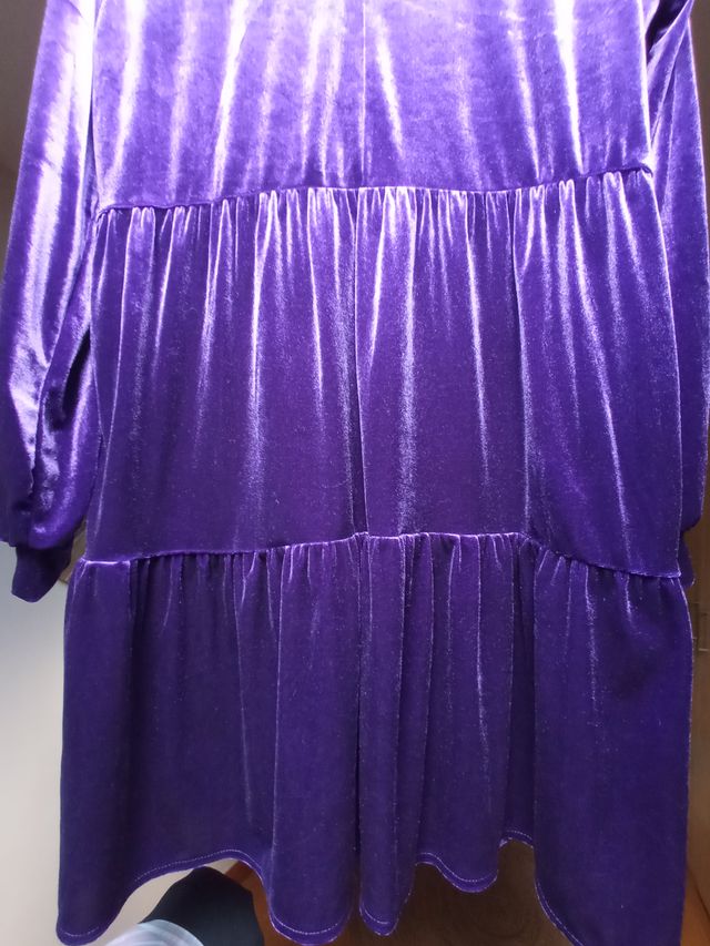 Vestido morado terciopelo H&M Divided Talla M