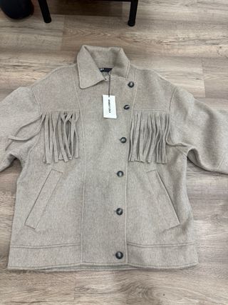 Chaqueta Bimba y Lola Beige Flecos