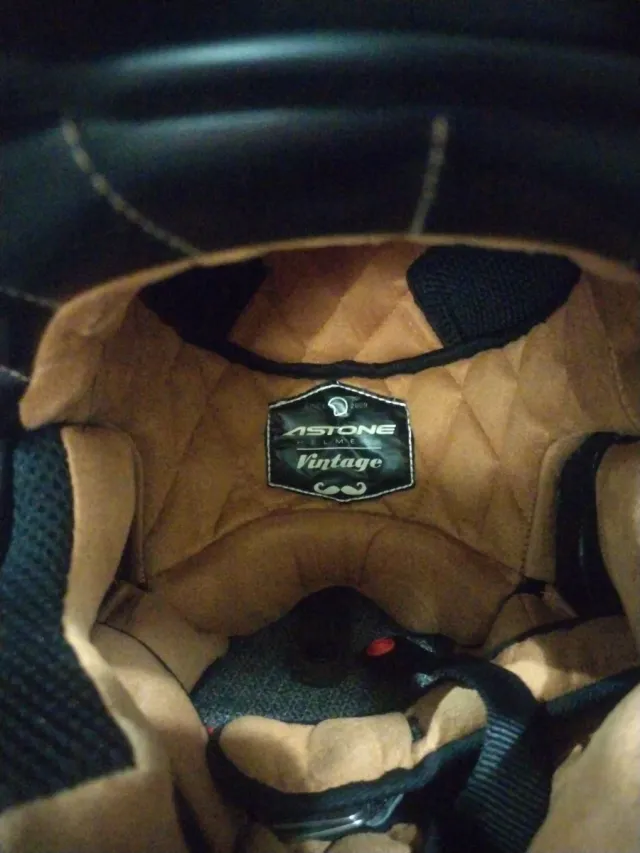 Casco Moto Astone Vintage Negro