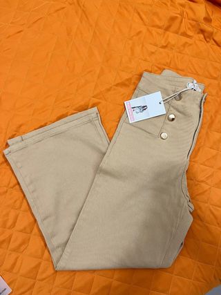 Pantaloni beige vita alta taglia S