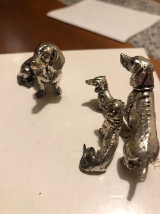 Set 4 Bassotti Peltro Argento vintage