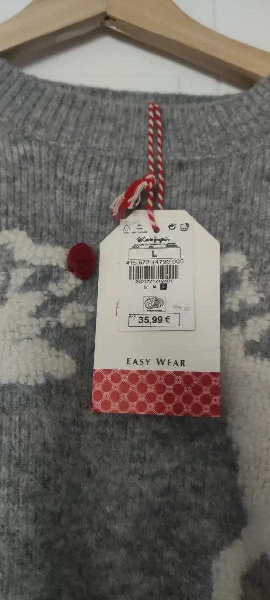 Jersey Easy Wear Reindeer Gris