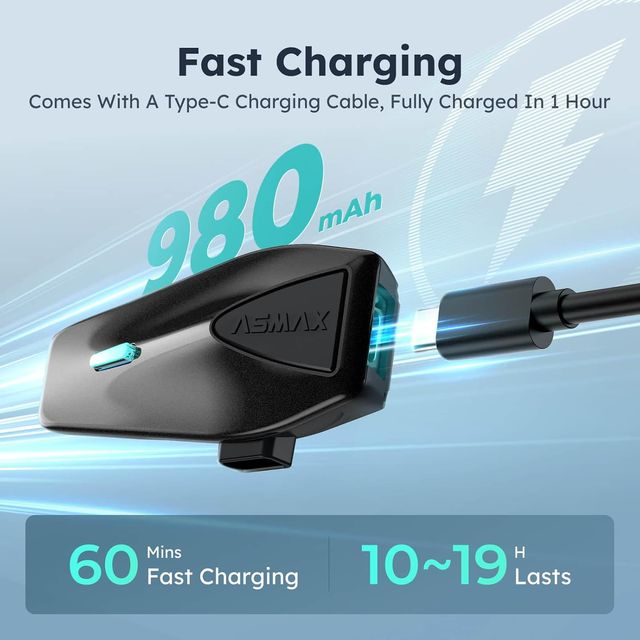 ASMAX Intercomunicador Moto Bluetooth (8 Mot)