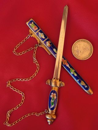 ORIGINAL ABRECARTAS ESMALTE ESCRITORIO CLOISONNÉ