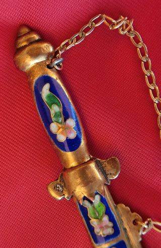 ORIGINAL ABRECARTAS ESMALTE ESCRITORIO CLOISONNÉ