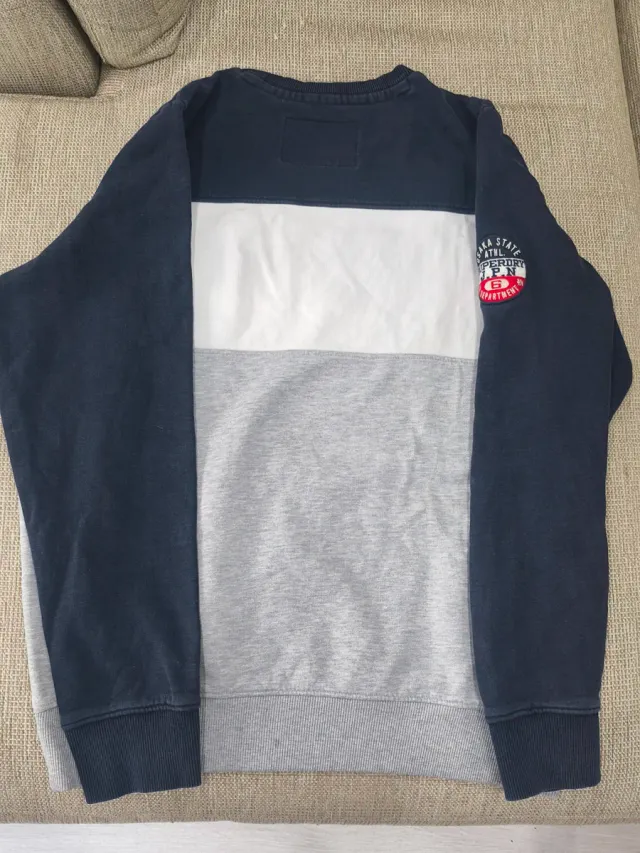 Felpa Superdry Taglia XL Blu e Grigio. Stile Y2K