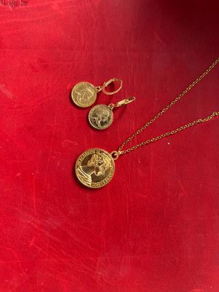 Conjunto Collar y Pendientes Moneda Isabel II