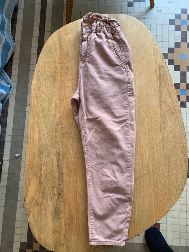 Pantalones Zara paperbag rosa talle 34