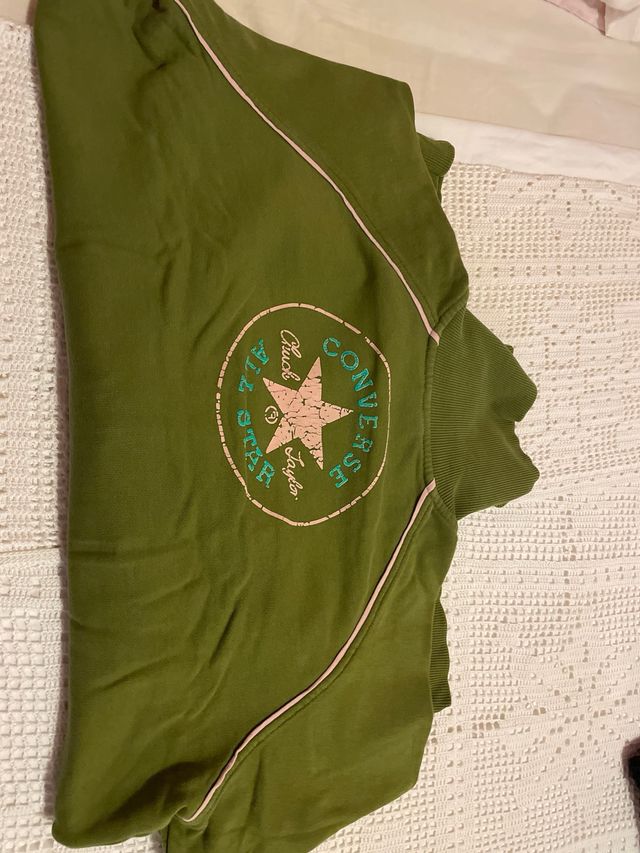 Sudadera Converse Verde Cremallera