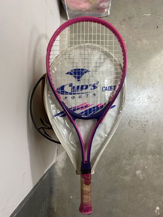 Raqueta de tenis infantil rosa y azul