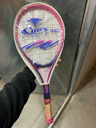 Raqueta de tenis infantil rosa y azul