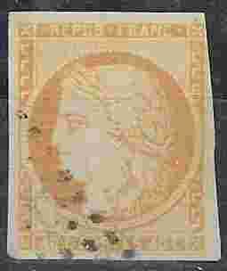 Sello Francia 1870 YT 48B Amarillo Limón