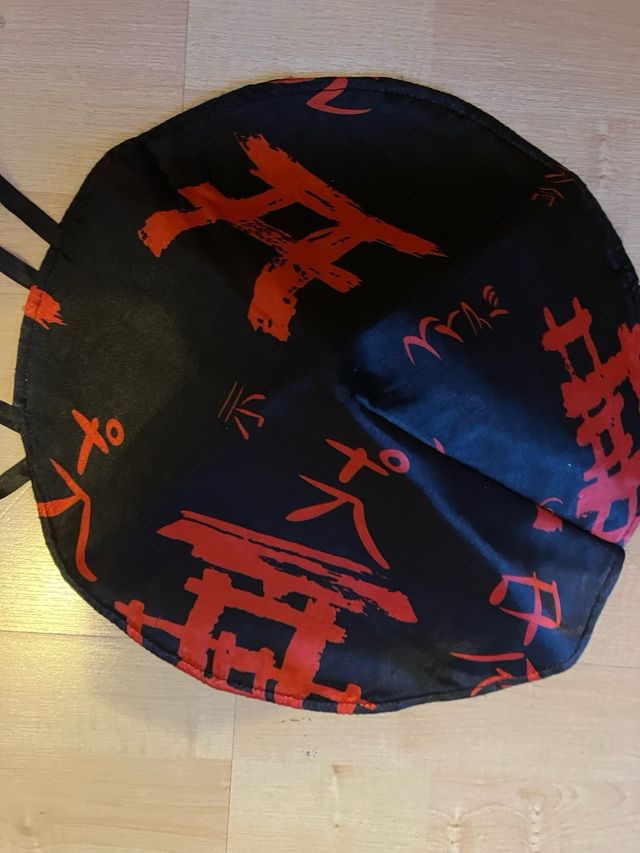 Disfraz Kimono Japonés Rojo y Negro 10/12 Años