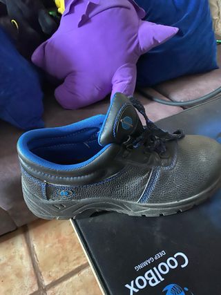 Zapatos de trabajo negros y azules