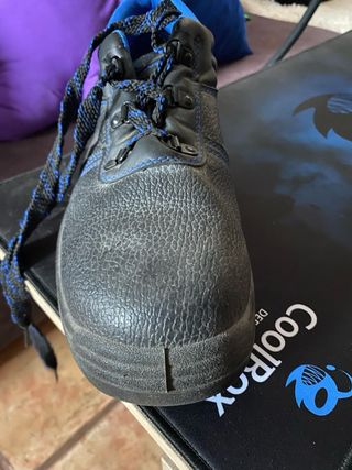 Zapatos de trabajo negros y azules