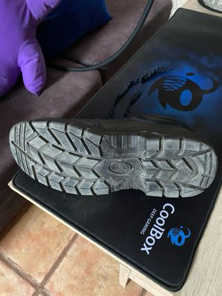 Zapatos de trabajo negros y azules