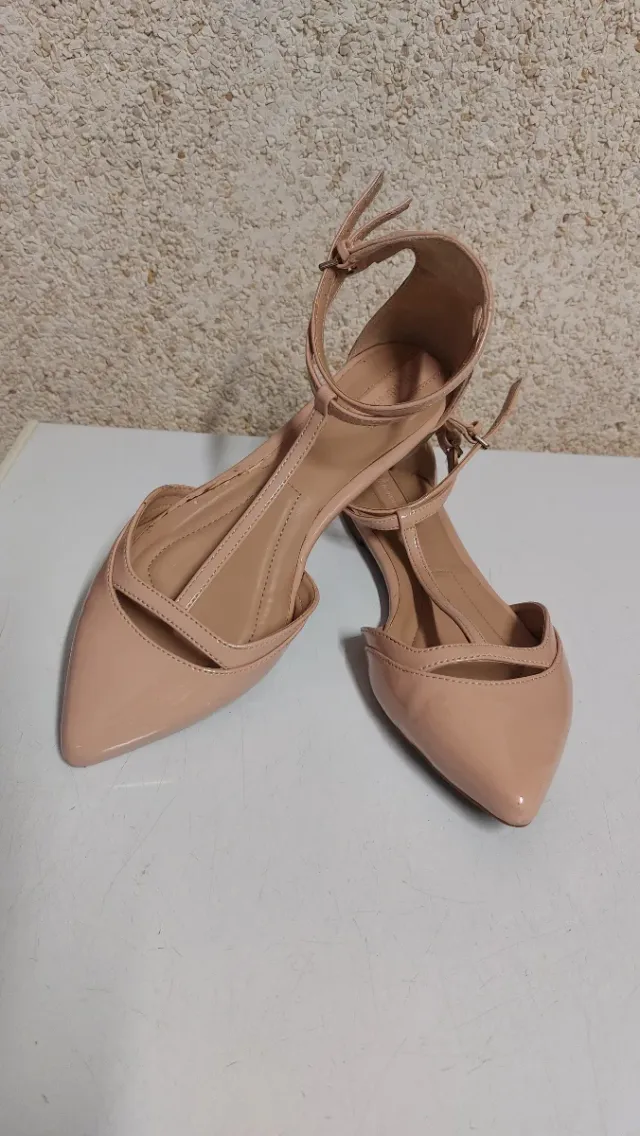 Zapatos planos mujer rosa nude talla 39
