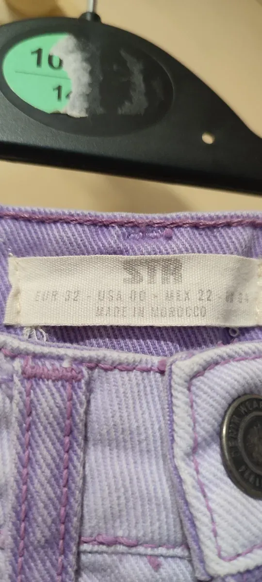 Pantalón vaquero bicolor morado y lila