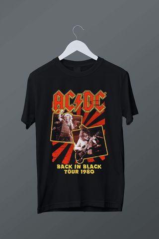 Camiseta AC/DC Back in Black Tour 1980